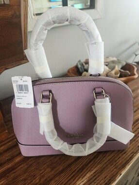 Coach Lilac Pebbled Leather Dome Satchel